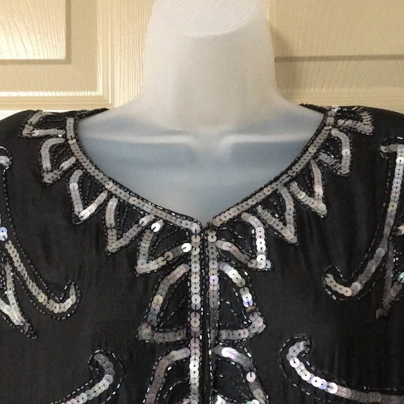 Vintage Evening in India 2X Black Jacket with sequins NWT - Picture 2 of 10